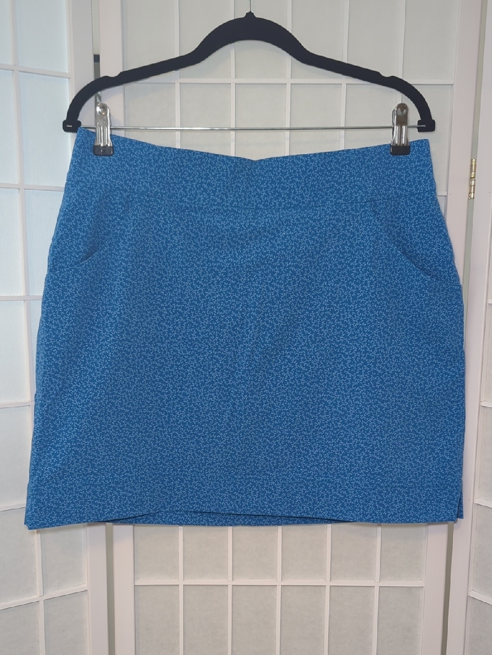 Columbia Blue Printed Pocket Mini Skirt